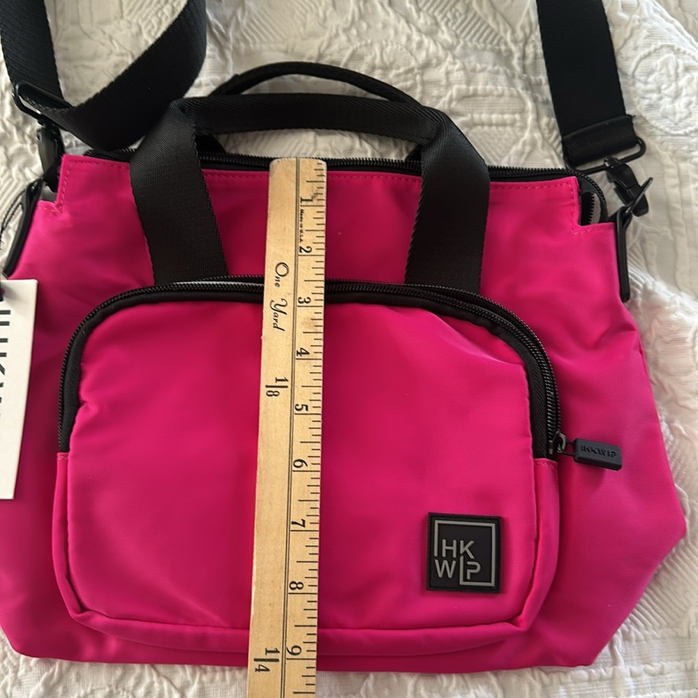 NWT IHKWIP Nylon Mini Tote w/ Crossbody Strap Magenta - Picture 5 of 6